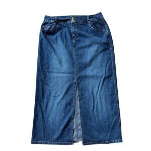 DUCK HEAD JEANS COMPANY Stretch long denim/Jean skirt; size women's 14; Vintage